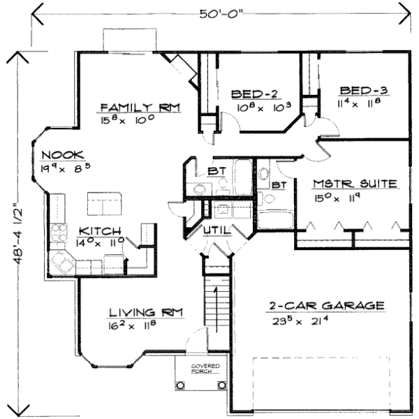 Traditional Floor Plan - Main Floor Plan #308-143