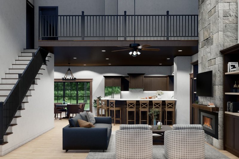 House Blueprint - Interior - Family Room for Country House Plan #923-349 - 3 bed, 2.5 bath