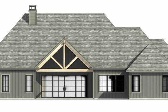 Exterior - Rear Elevation 1 for European House Plan #1096-139 - 4 bed, 3.5 bath