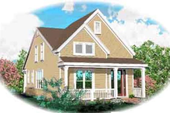 Exterior - Front Elevation for Country House Plan #81-654 - 3 bed, 2.5 bath