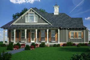 Cottage Exterior - Front Elevation Plan #45-582