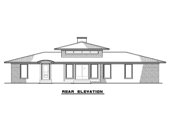 Exterior - Rear Elevation for Modern House Plan #923-83 - 4 bed, 2 bath