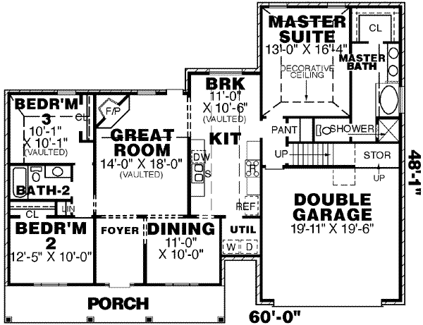 Home Plan - Traditional Floor Plan - Main Floor Plan #34-164