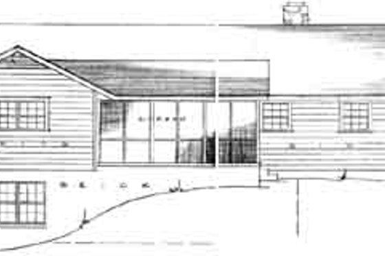 Exterior - Rear Elevation for Ranch House Plan #10-123 - 2 bed, 2 bath