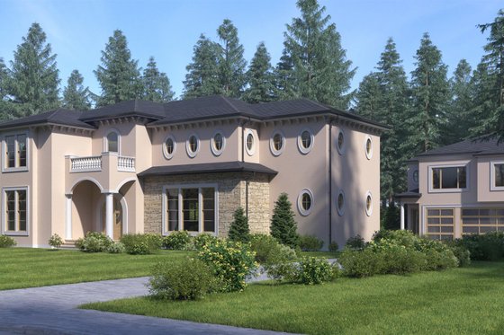 Exterior - Front Elevation 3 for Mediterranean House Plan #1066-46 - 5 bed, 5 bath
