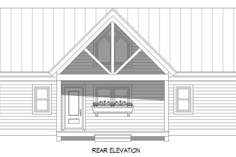 Home Plan - Exterior - Rear Elevation 3 for Southern House Plan #932-804 - 2 bed, 2 bath