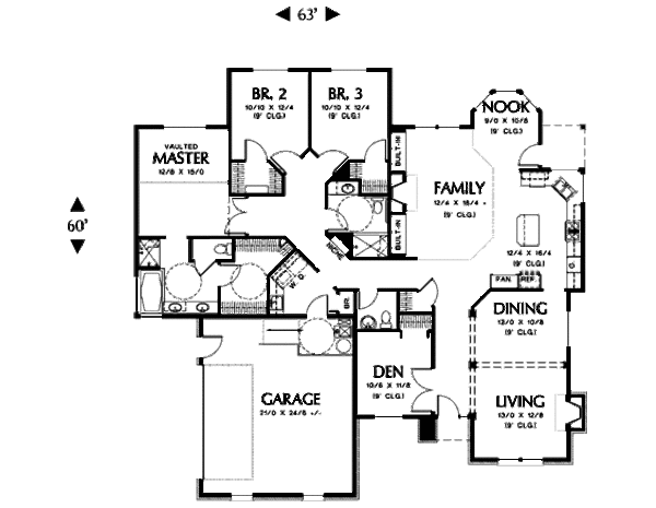 House Plan Design - Craftsman Floor Plan - Main Floor Plan #48-287