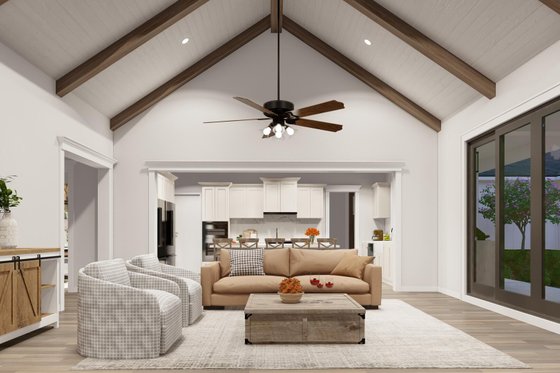 Interior - Family Room for Farmhouse House Plan #923-365 - 4 bed, 3.5 bath