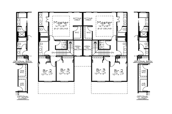 Floor Plan - Upper Floor for Traditional House Plan #20-2110 - 3 bed, 2.5 bath