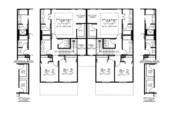 Home Plan - Traditional Floor Plan - Upper Floor Plan #20-2110