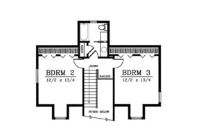 Floor Plan - Upper Floor for Colonial House Plan #101-203 - 3 bed, 2.5 bath