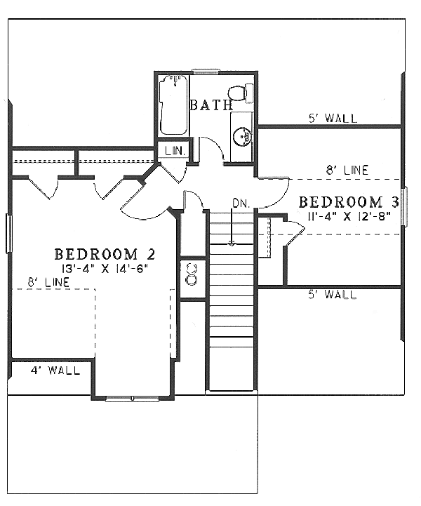 House Plan Design - Cottage Floor Plan - Upper Floor Plan #17-2015