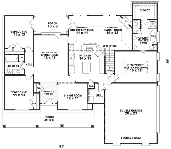Country Floor Plan - Main Floor Plan #81-312