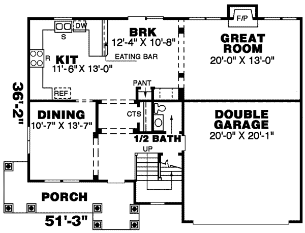 Traditional Floor Plan - Main Floor Plan #34-156
