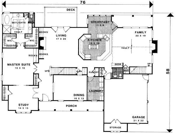 Dream House Plan - European Floor Plan - Main Floor Plan #56-229