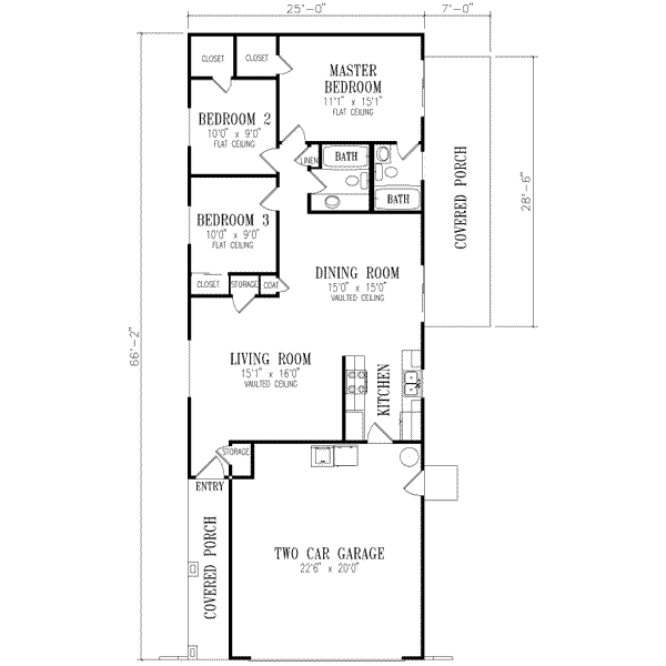 Architectural House Design - Mediterranean Floor Plan - Main Floor Plan #1-171