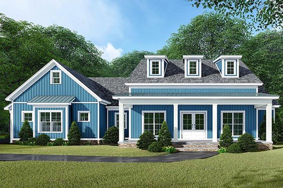 Exterior - Front Elevation 4 for Country House Plan #923-129 - 3 bed, 2.5 bath