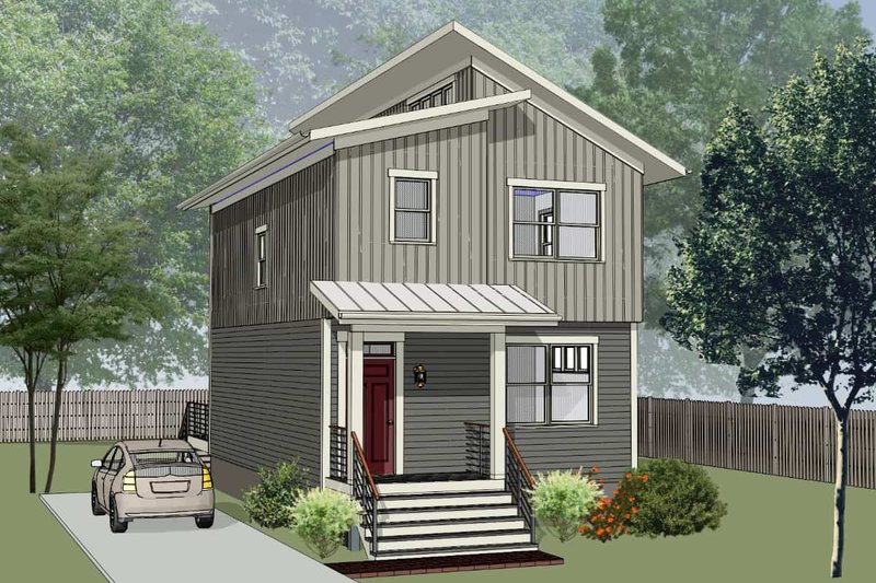 House Blueprint - Modern Exterior - Front Elevation Plan #79-291