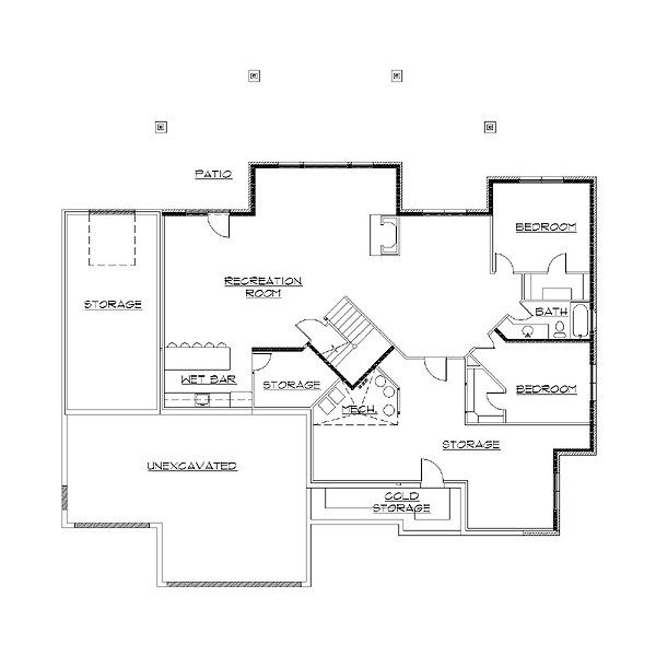 Dream House Plan - European Floor Plan - Lower Floor Plan #5-405