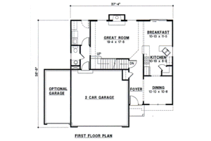 Floor Plan - Main Floor for Traditional House Plan #67-481 - 4 bed, 2.5 bath