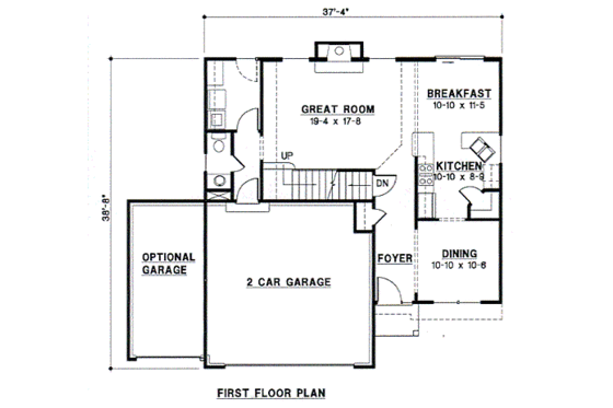 Floor Plan - Main Floor for Traditional House Plan #67-481 - 4 bed, 2.5 bath