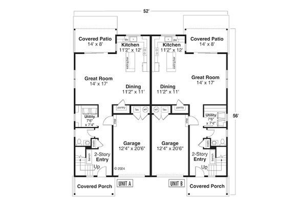House Plan Design - Craftsman Floor Plan - Main Floor Plan #124-1379