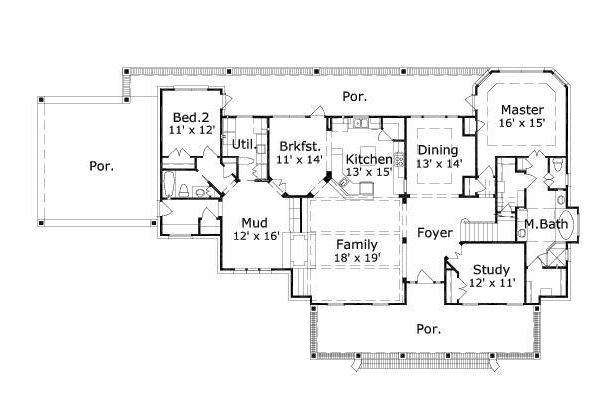 Traditional Floor Plan - Main Floor Plan #411-472