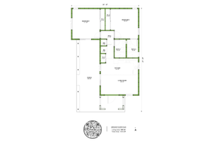 Floor Plan - Main Floor for Mediterranean House Plan #1106-30 - 2 bed, 2 bath