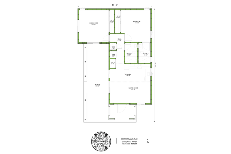 Dream House Plan - Floor Plan - Main Floor for Mediterranean House Plan #1106-30 - 2 bed, 2 bath