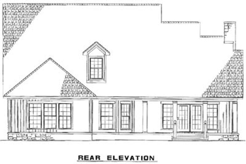 Dream House Plan - Exterior - Rear Elevation for Country House Plan #17-634 - 4 bed, 2.5 bath