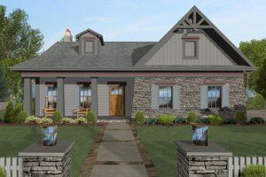 Craftsman Exterior - Front Elevation Plan #56-704