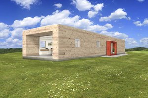 Exterior - Front Elevation 3 for Modern House Plan #497-25 - 2 bed, 2 bath