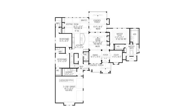 Craftsman Floor Plan - Main Floor Plan #54-417