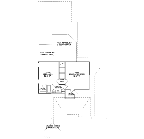 Traditional Floor Plan - Upper Floor Plan #81-357