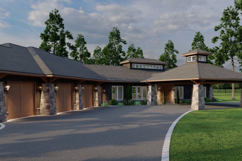 Dream House Plan - Contemporary Exterior - Front Elevation Plan #17-3390