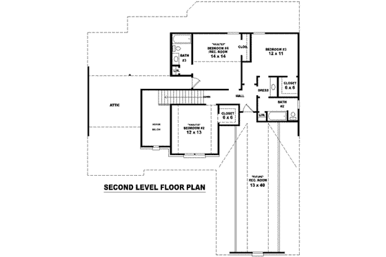 Floor Plan - Upper Floor for Traditional House Plan #81-886 - 3 bed, 3.5 bath