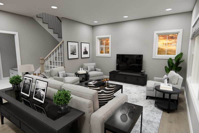 Architectural House Design - Interior - Family Room for Craftsman House Plan #51-1472 - 3 bed, 2.5 bath