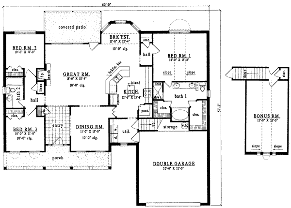 Country Floor Plan - Main Floor Plan #42-254