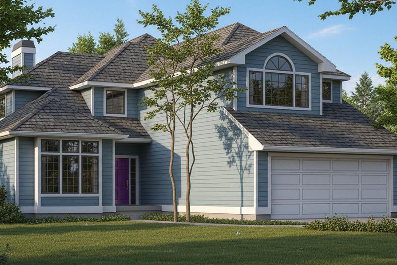 Exterior - Front Elevation 2 for Traditional House Plan #90-202 - 3 bed, 2.5 bath