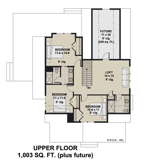 Dream House Plan - Farmhouse Floor Plan - Upper Floor Plan #51-1271