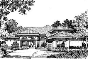 Exterior - Other Elevation 1 for Mediterranean House Plan #417-343 - 4 bed, 3 bath
