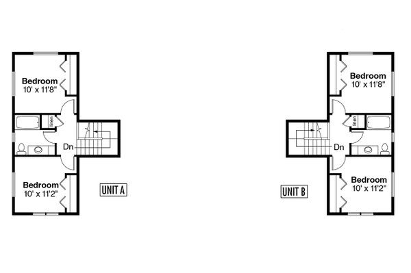 Traditional Floor Plan - Upper Floor Plan #124-1293