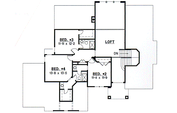 European Floor Plan - Upper Floor Plan #67-421