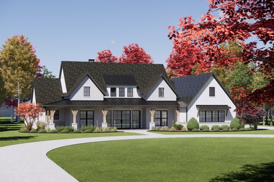 Exterior - Front Elevation 3 for Farmhouse House Plan #1096-49 - 4 bed, 4.5 bath