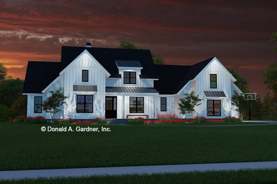 Exterior - Front Elevation 3 for Farmhouse House Plan #929-1156 - 4 bed, 3.5 bath