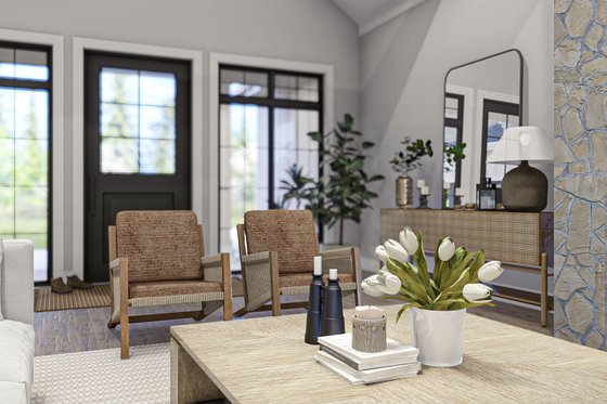 Interior - Family Room 1 for Modern House Plan #455-621 - 2 bed, 2 bath