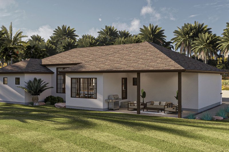 House Design - Exterior - Rear Elevation for Mediterranean House Plan #455-389 - 2 bed, 2 bath