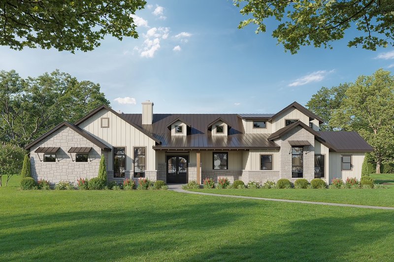 Farmhouse Style House Plan - 3 Beds 3.5 Baths 3467 Sq/Ft Plan #1110-41 Exterior