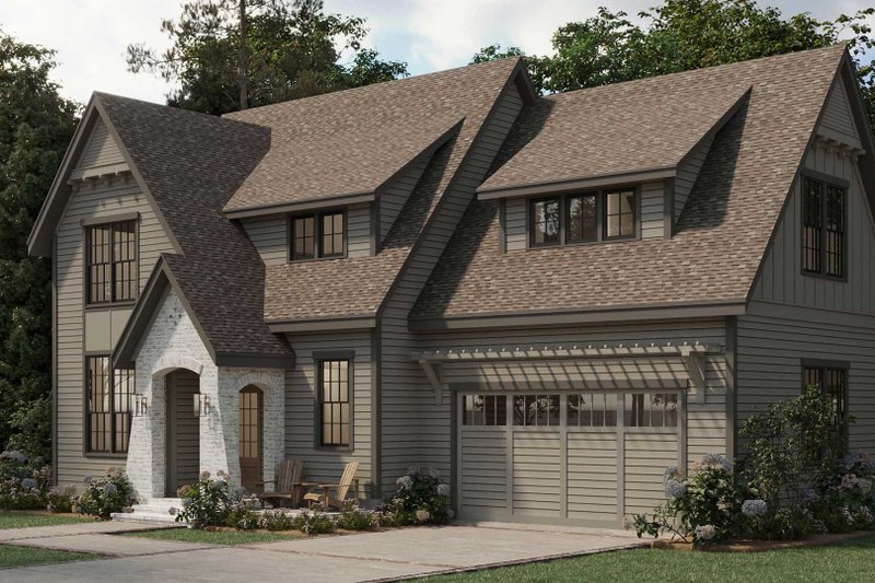 House Plan Design - Exterior - Front Elevation 3 for Tudor House Plan #461-97 - 4 bed, 3 bath
