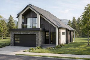 Dream House Plan - Exterior - Front Elevation for Modern House Plan #1100-112 - 3 bed, 2.5 bath